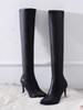 2026 Herbst/Winter Neue Damen Over-the-Knee High-Heeled Stiletto Stiefel Dehnbar Spitz zulaufend Leder Lange Stiefel