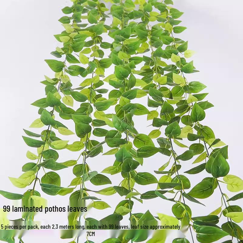 Rattan Vine Decorative Fake Leaves for Ceiling and Pipe Covering