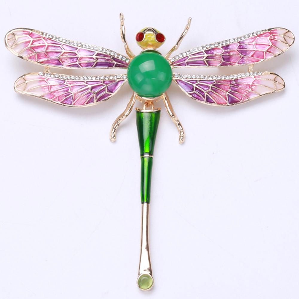 

Винтажная хрустальная брошь-стрекоза, эмалированная брошь со стразами, свадебные украшения розовый