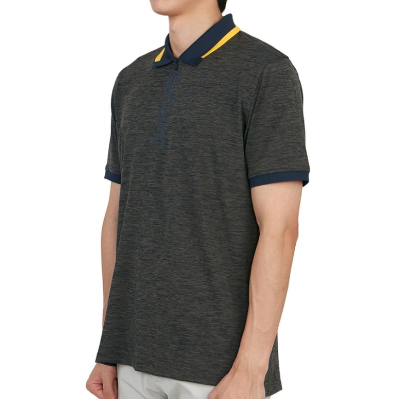 Tricou de golf Zippor pentru bărbați, cu mânecă scurtă și fermoar pe jumătate, G4MS23K122, culoare gri