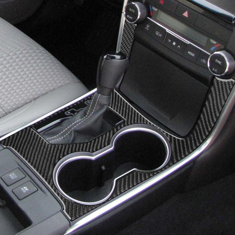 For Toyota Camry 2015 2016 2017 Car Accessories Carbon Fiber Gear Shift Control Panel Trim Cover Interior Decoration Sticker