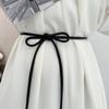Women's PU Leather Thin Belt Vintage Style Waist Chain Decorative Slim Waist Strap Belt for Dress and Coat Decor