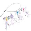 Cat Teaser Wand Toys Fun Interactive Cat Teaser Stick with 4pcs Replaceable Attachments for Indoor Cats Kittens