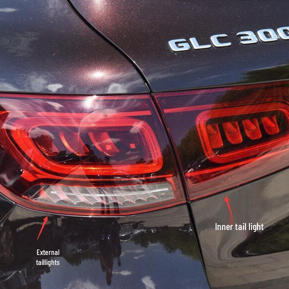 Red Transparent Rear Taillight Lampshade for 2020-2021 Mercedes-Benz GLC260/GLC300L