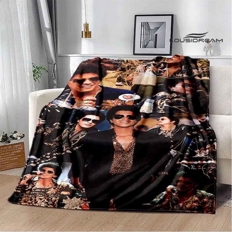 Singer Bruno Mars Printed Blanket Fashion Warm Blankets Flannel Soft And Comfortable Home Travel Blanket Birthday Gift