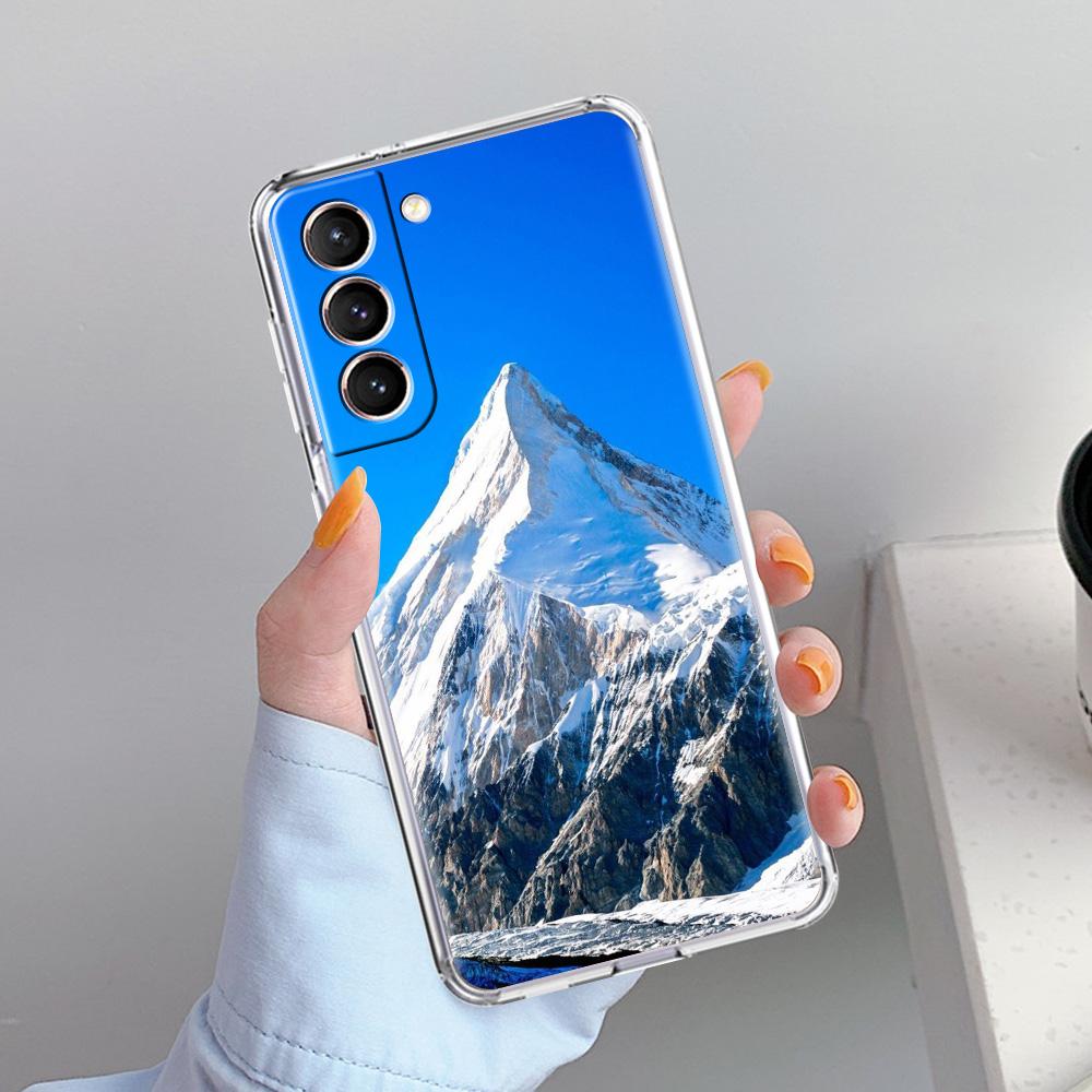 Phone Case For Samsung Galaxy S26 S25 S24 S23 S22 Ultra S20 S21 FE 5G Plus Soft Clear Cover Mountain Peaks Landscape
