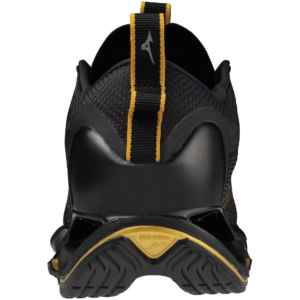 Mizuno Wave Prophecy 13 Løping Tykke Svarte x 2E Sko, Jogging, Trening, Sport, Lettvektig, Spenstig, Såle, Gull, 25.5 cm,