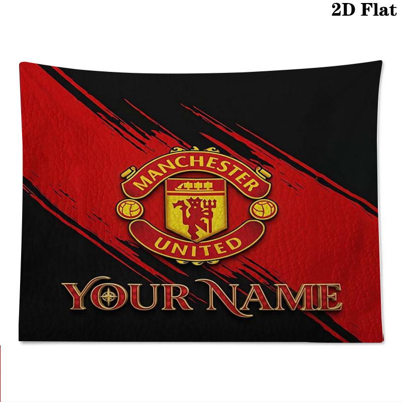 Manchester United F Custom Name Wall Tapestry Aesthetic Wall Hanging Printed Fabric Blanket Decorative Tapestries for Bedroom Living Room Home Decor