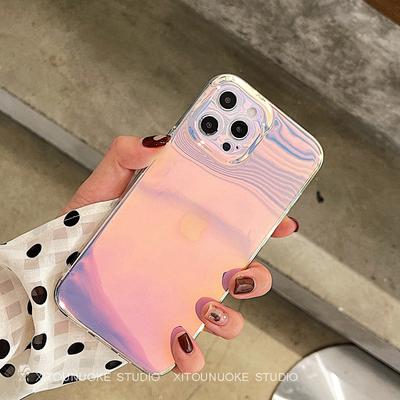 Laserový priehľadný dúhový telefónny obal s prechodom farieb Pre iPhone 13 Pro Max 12 Mini 11 X XR XS 7 8 Plus SE Luxusný módny mäkký zadný kryt