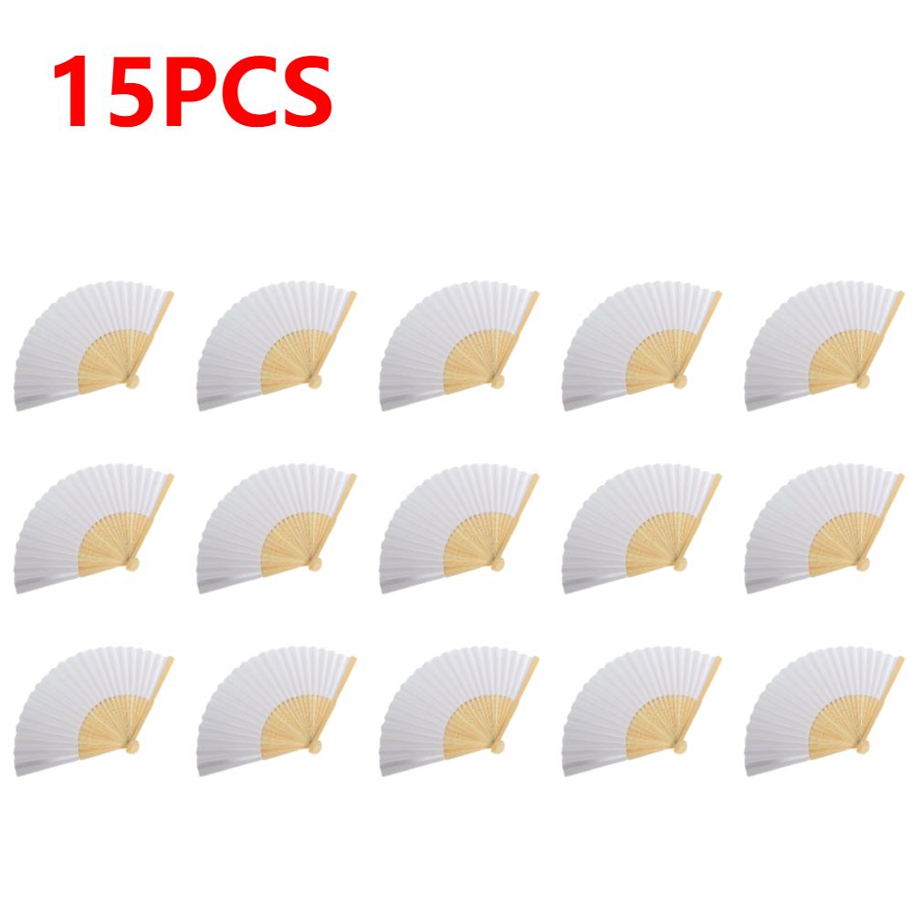 1-50PCS DIY Paper Bamboo Folding Fan Adults Children's Calligraphy Painting Practice Blank White Folding Fan Wedding Gifts