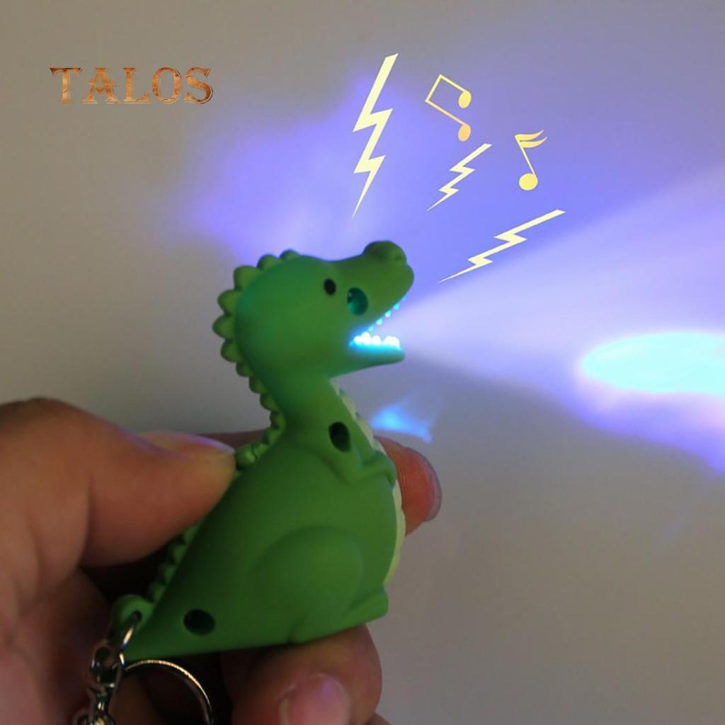 Creative LED Light Sound Cute Dinosaur Keychain Pendant Decor Key Ring Ornament Suspension Trinket