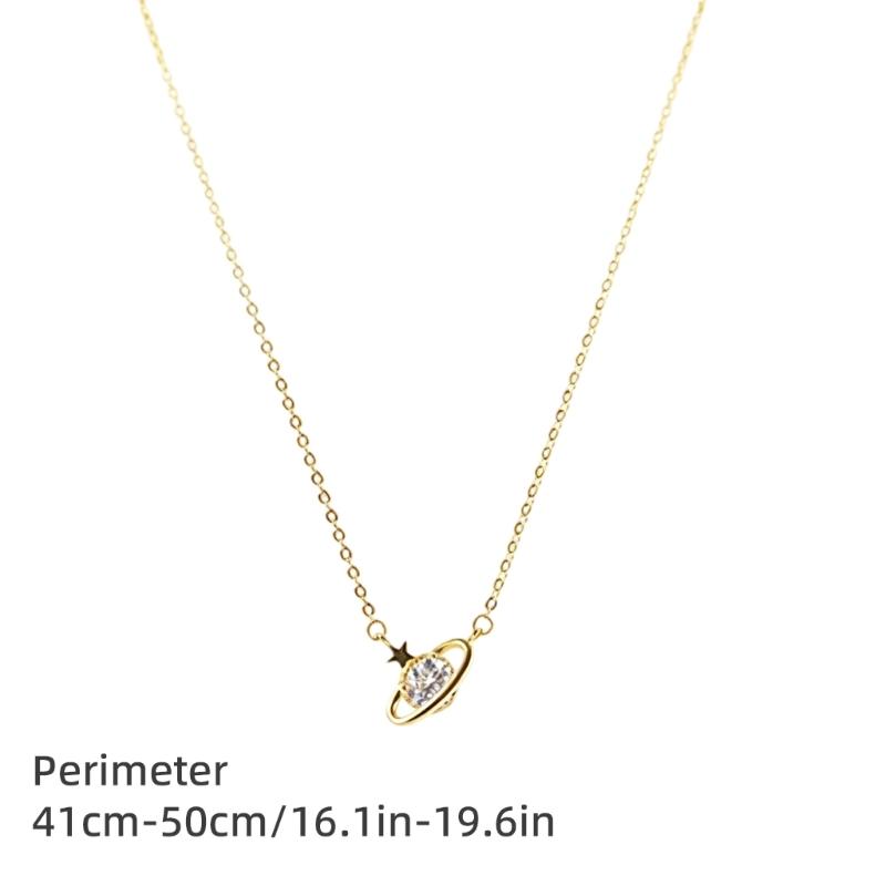Planet Pendant Necklace Minimalist Jewelry with Adjustable Chain for Daily Wear and Gift