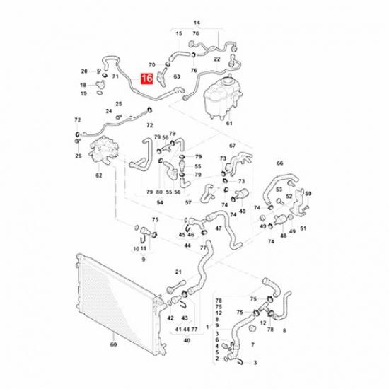 Engine Coolant Pipe Vent Upper Hose for VW Touareg 2.0T -