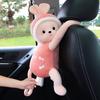 Cute Car Tissue Box For Backseat Plush Material Cartoon Character Design