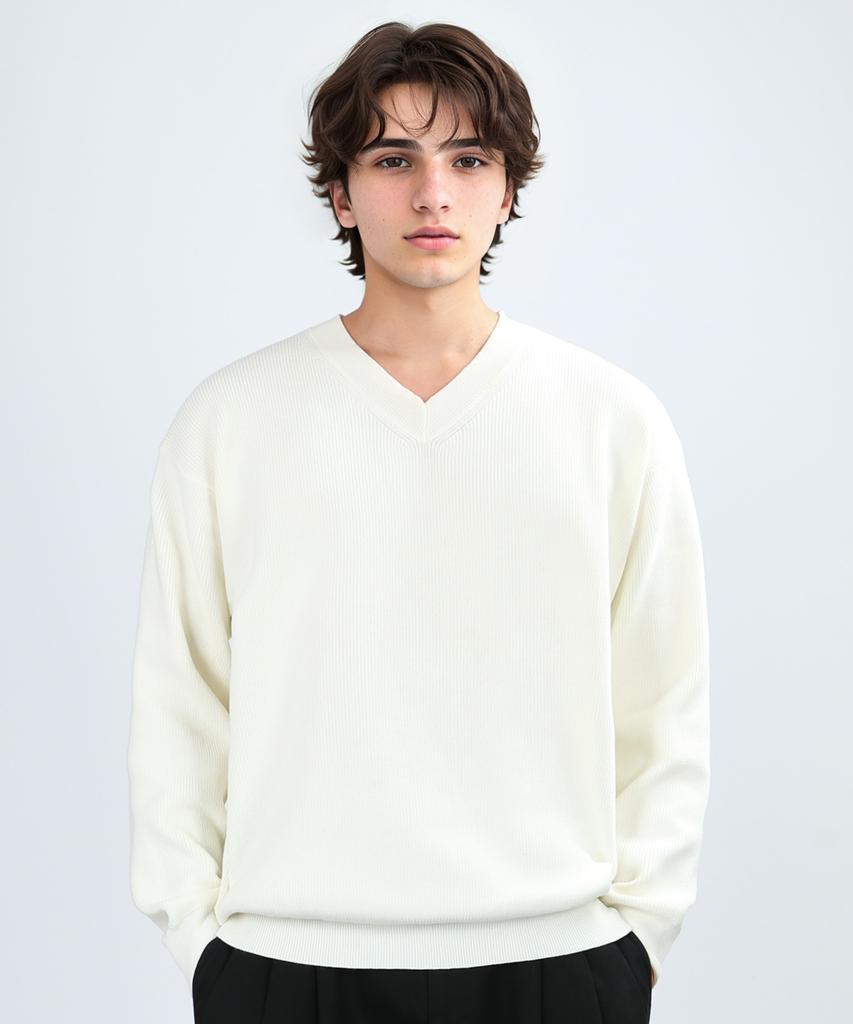 JHONNY WEST Cover V-Neck Knit (Cream)