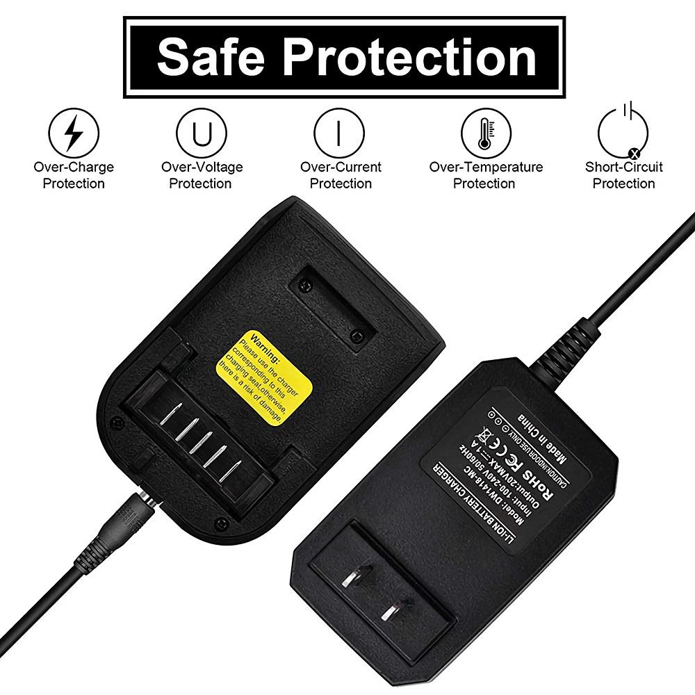 1A Li-ion Battery Charger Lithium-ion Replacement For 14.4V 20V Model DCB118 DCB107 DCB115 DCB112 DCB143 DCB206