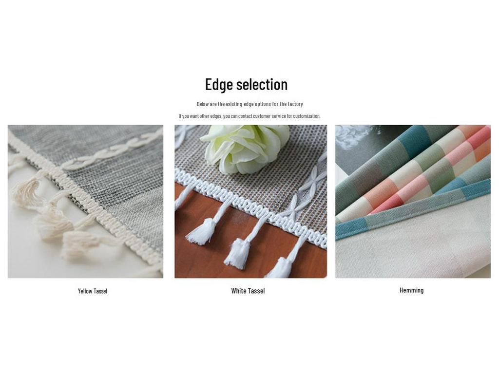 Henggang Nordic-Style Cotton Linen Tablecloth and Table Runner Set for Coffee Tables
