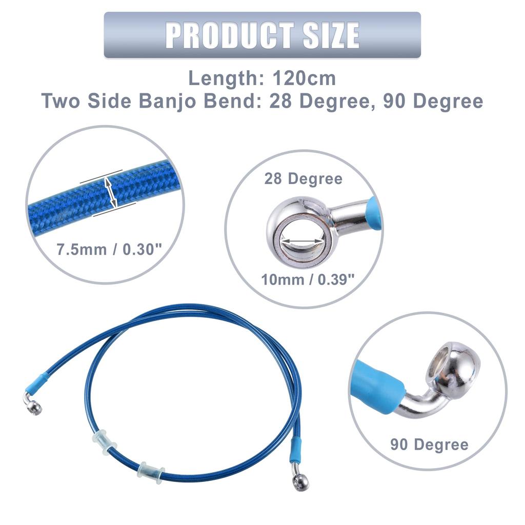 uxcell AN3 M10 Car Hydraulic Brake Line Hose Fitting 28° 90° Stainless Steel