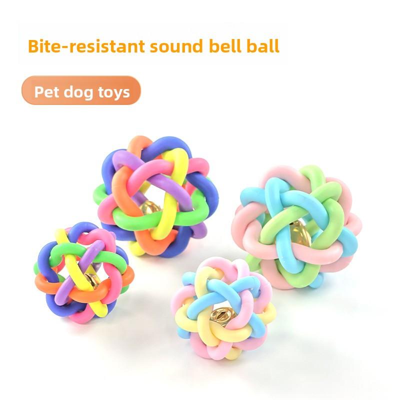 Pet Toy Balls, Biting Seven-color Bell Balls, Audible Medium-sized Dog Rainbow Dog Toy Balls