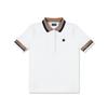 MEASPHERA Women Regular-Fit Ribbed Polo Shirt White