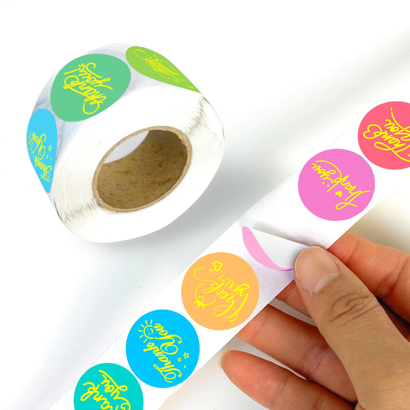 

500 листов/рулон бронзового цвета, рулон с благодарностью, круглый рулон стикеров