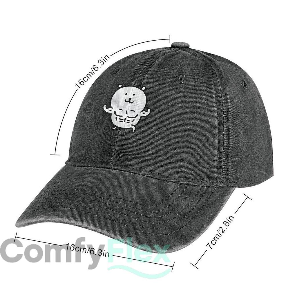 Muscular Bear Illustration Fashion Washed Baseball Cap Hat Outdoor Activities