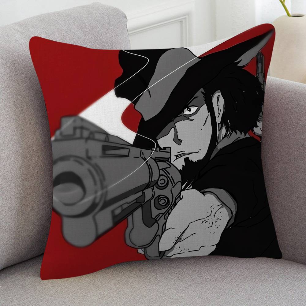 Anime Lupin The Third Soft Comfortable Pillow Case Cartoon For Sofa Living Cat Room Home Office Retro Decor Protective Cover