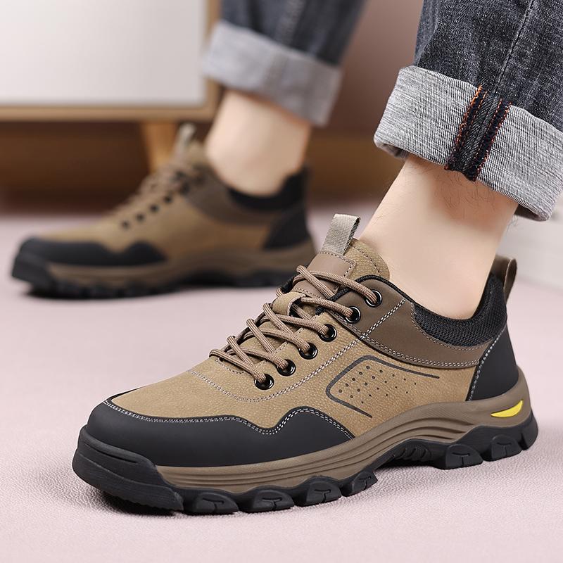 Leather Male Comfortable Flats All-match Walking Shoes Men Breathable Mens Classic Sneakers Lace-Up Men Outdoor Casual Footwear