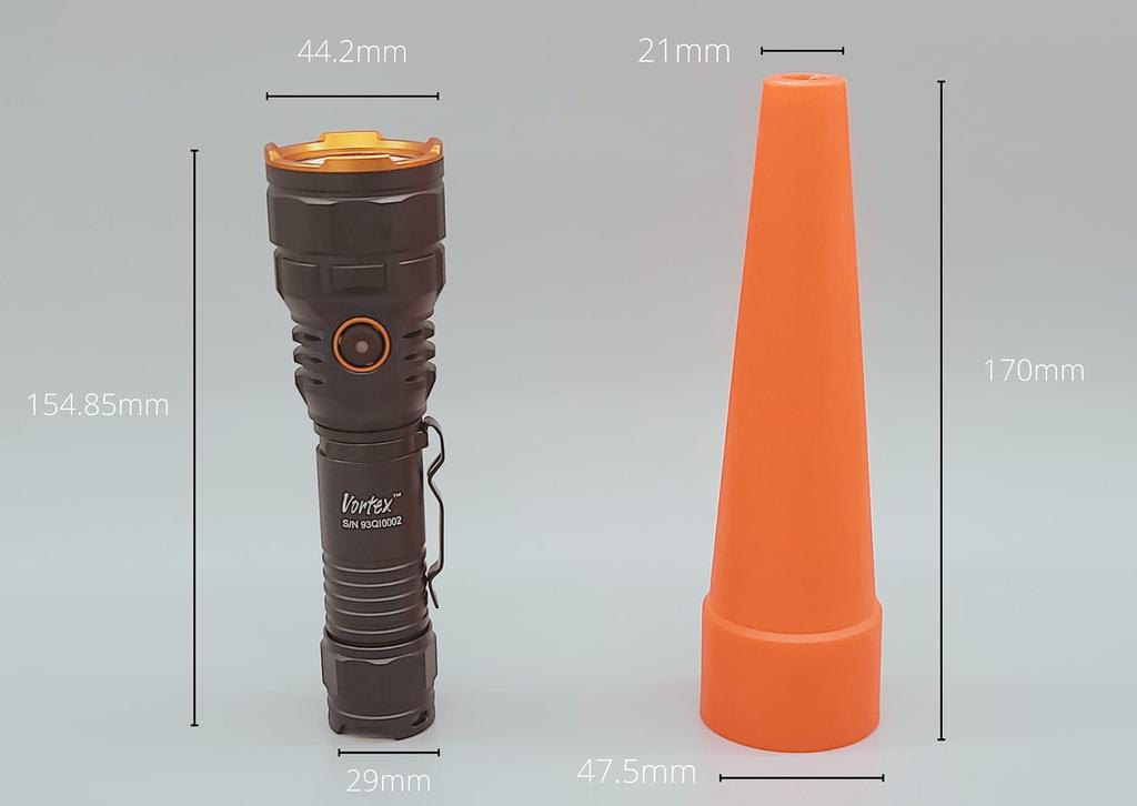 Vortex TK104R Rechargeable 4200 Lumens Button Lock Dimmable High Output LED Traffic Wand Professional Flashlight with Level Charge Indicator &