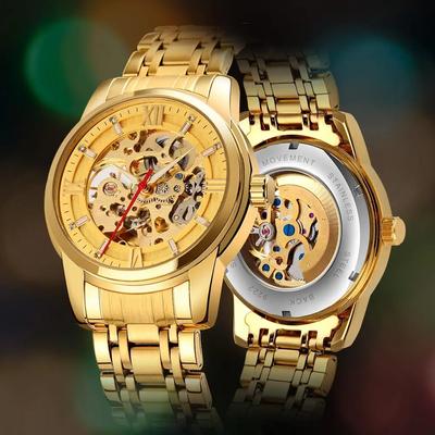 Reloj Hombre Luxus Automatische Uhr Männer Hohl Zifferblatt Mechanische Uhren Für Herren Mode Edelstahl Band Uhr
