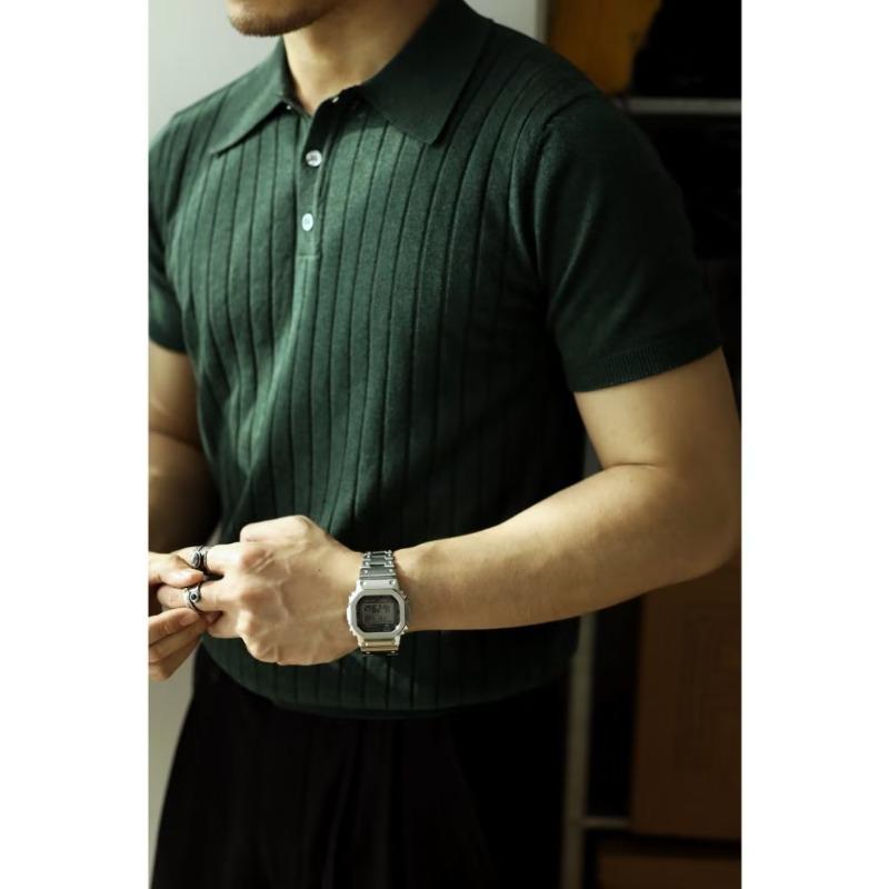 Men's Solid Color Short Sleeve Polo Shirt - Trendy, Versatile, and Youthful Style for Summer