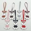 Schnauzer Dog Keychain PU Leather Animals Keyring Hanging Ornament Backpack Handbag Charm Gift For Men Women Korean Bag Charms