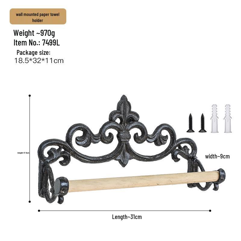 Iron Art Black Irregular Towel Ring for Hotel Bathroom