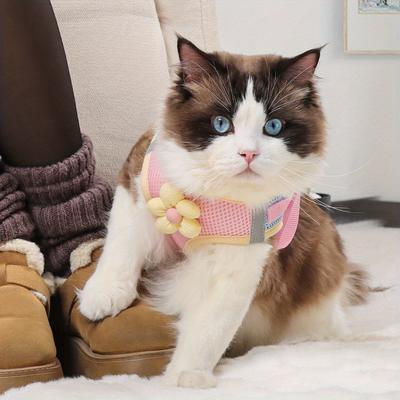 Cat Dog Harness and Leash Breathable Mesh Pet Chest Straps for Cats Puppy Walking Lead Ragdoll Chihuahua Vest Harness Bulldog