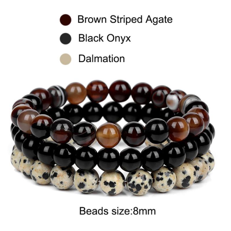 Jovivi Bracciale In Pietre Naturali 8 Mm – Quarzo Rosa, Rodonite, Pietra Di Luna, Regalo Donna - 3