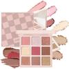 Hojo Woo 9 Color Palette Rose Pink Matte Pearl Glitter Undereye 03 peachRose