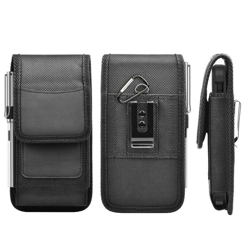 Men Phone Holster Cellphone Loop Holster Belt Clip Waist Bag Oxford Cloth Wallet Card Holder Running Travel Camping Phone Pouch