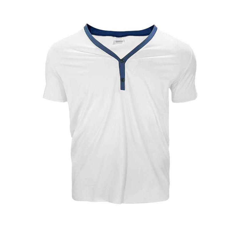 Summer New Men's Versatile Design T-shirts Loose Casual Color Matching Temperament Short Sleeves