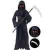 Kids' Halloween Cosplay Costumes: Grim Reaper with Luminous Glasses, Ideal for Stage Performances.
