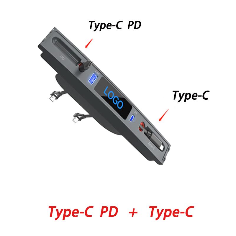 27W PD Type C Quick Charger LED Intelligent Docking Station USB Shunt Hub For Tesla Model 3 Y Console Smart Sensor 2025