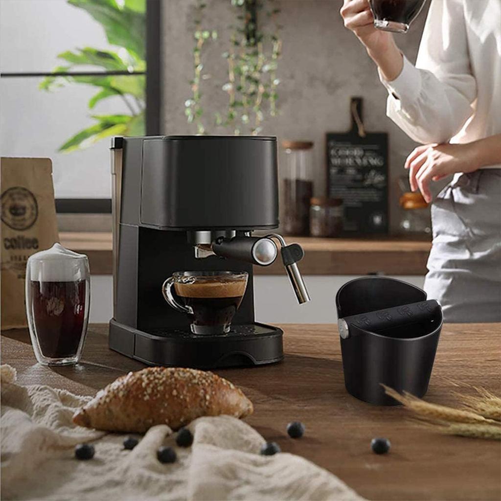 Tubbi Knock Box Espresso Knock Box with Tamper Mat, a Tool for Removing Coffee Grounds After Brewing Espresso, for Commercial and Home Use.