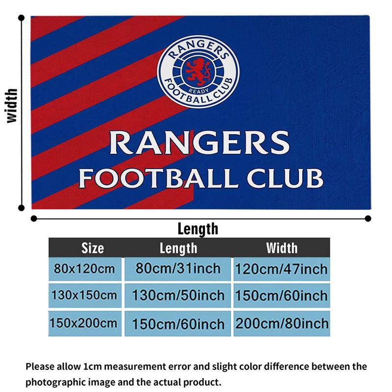 Rangers FC Print Flannel Blanket High Quality Warm Comfortable Cover for All Seasons Perfect for Gifts Home Decor