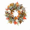 Wreath with White Pumpkins Artificial Decorations for Door , Entryway,