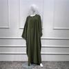 Loriya Solid Color Batwing Sleeve Long Robe - New Pink/Apricot (LR425)