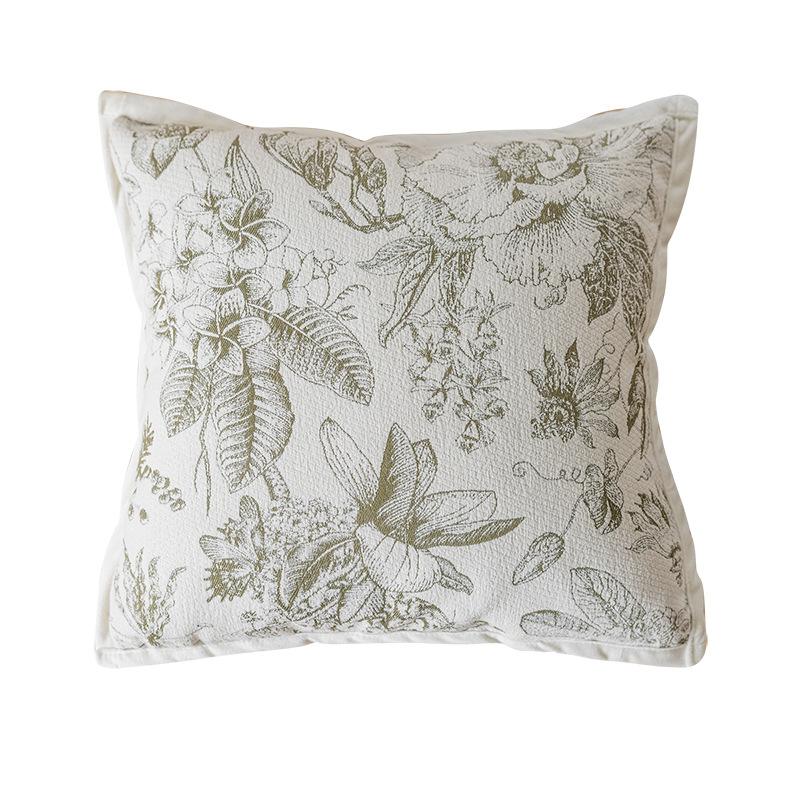 45X45 Soft Floral Cushion Cover Living Room Decorative Pillowcase Nordic Mori Style Throw Pillow Cover Jacquard Funda Cojin Ins