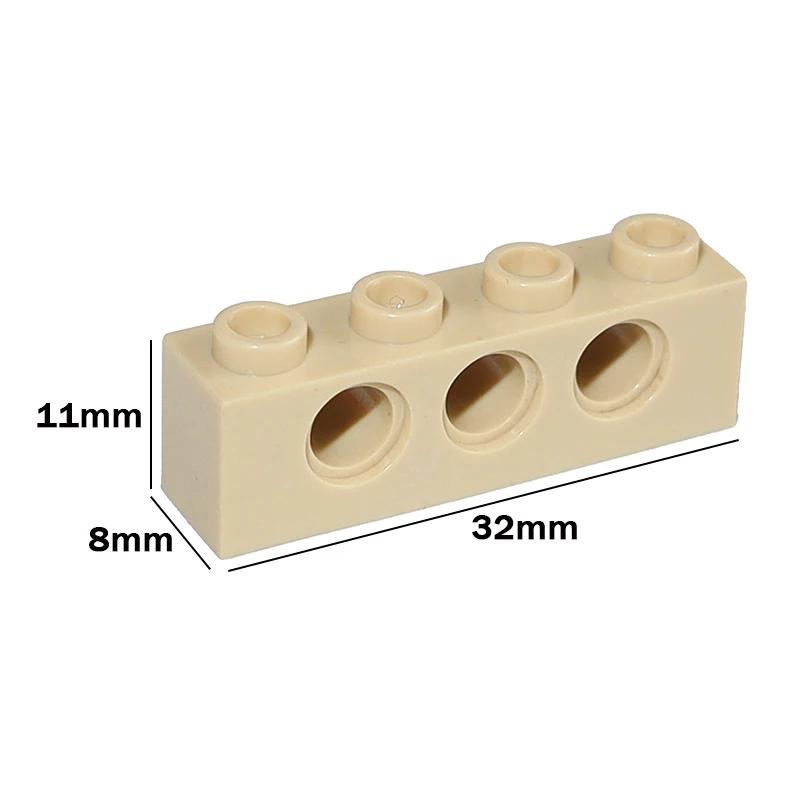 Brick 1x4 with 3 Holes MOC Technical Assemble Particles 3701 DIY Building Blocks Educational Toy for Kids