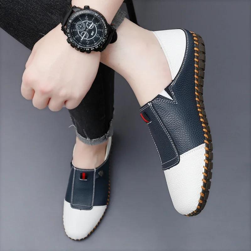 Men Summer Casual Business Loafers Breathable Comfortable SlipOn Leather Suitable for Business Occasions and Office Use