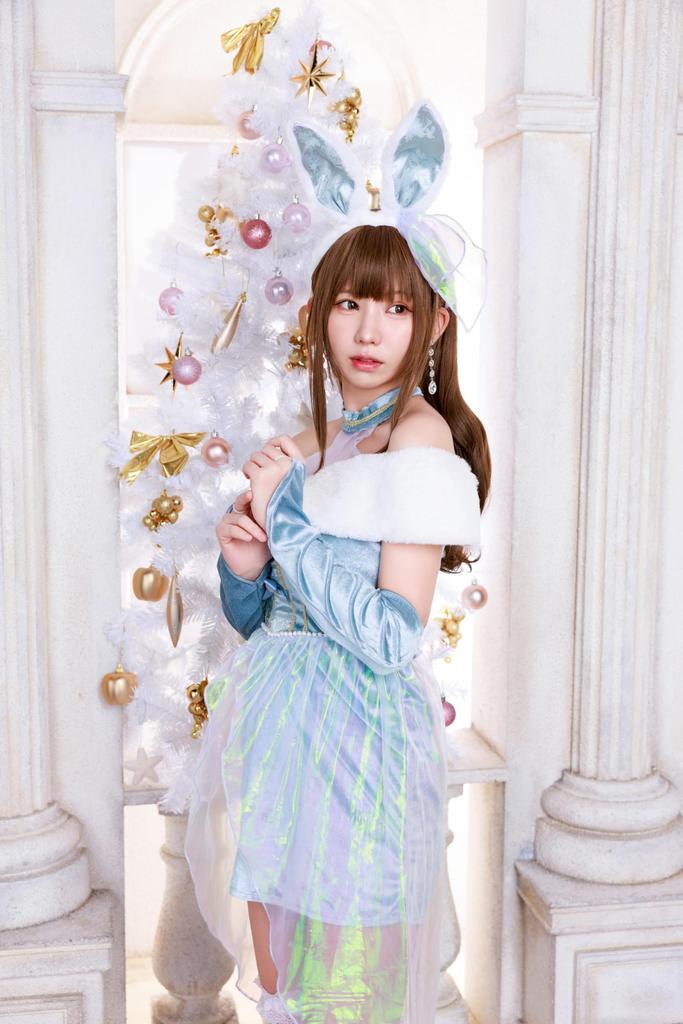 Clearstone Cherievere Frozen Bunny Christmas Cosplay Costume for Women (Blue)