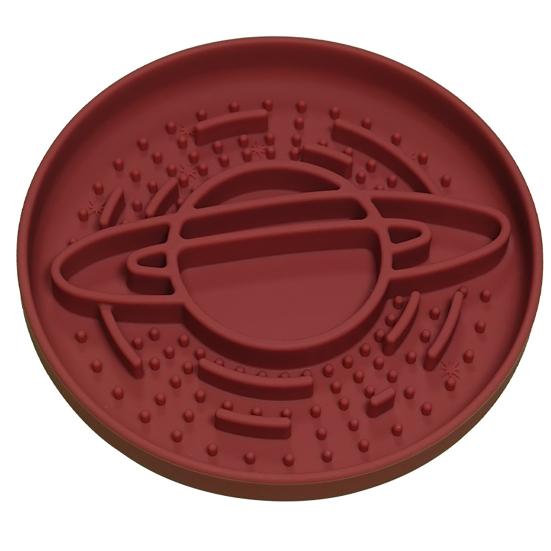 

Slow Feeder Dog Bowl Planet Silicone Pet Bowl Anti-Choke Dog Feeder темно-красного