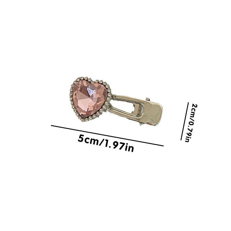 Pink Sweet Water Diamond Hair Clip Women's High End Temperament Duck Billed Clip Hair Accessories